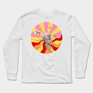 Sweet Jelly Mauve Stinger Jellyfish Sunset Design Gift Ideas Evergreen Long Sleeve T-Shirt